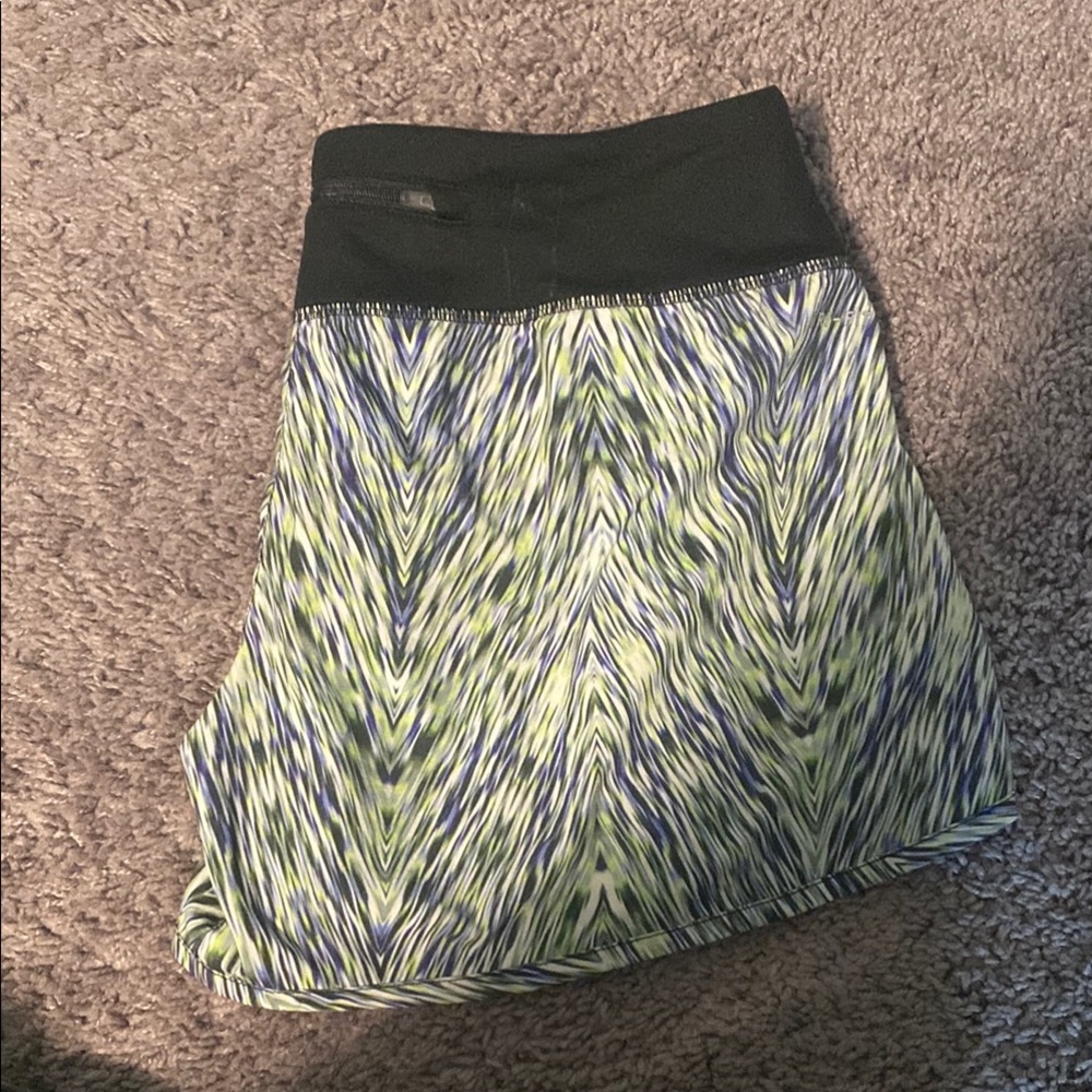 Stylish Green and Blue Patterned Skirt